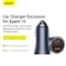 Baseus supports 4 fast charging Car charger Golden Contactor Pro car charger 2x USB QC SCP 40W Qualcomm Quick Charge 4.0 for iPhone 13 Pro/13 Pro Max/13 mini/12 Pro Max/11Pro Max iPad 9,6,S20 S10 Grey