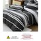 Luna Home Queen Size 6 Pieces, Black Stripe Design Bedding Set