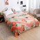 LUNA HOME Fleece Blanket 200*230cm Super Soft Throw Peach Floral Design.