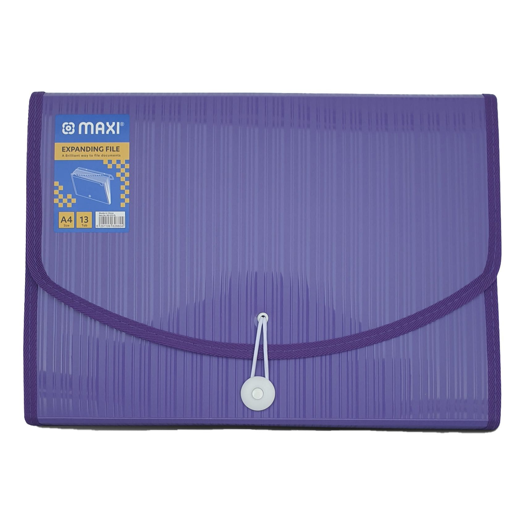 Buy Maxi Expanding File with String A4 Size 13 Tab Purple Online ...