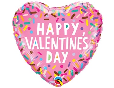 Valentines sprinkle Heart Balloon 18 inch 1ct