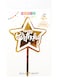 Party Time 16cm Acrylic Star Happy Birthday Cake Topper Birthday Party Cake Supplies Decorations - Gold &amp; White