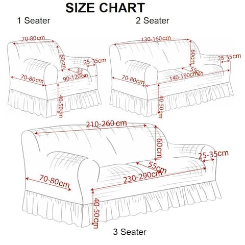 4-Piece Stretchable Sofa Cover Set Chocolate Brown Jacquard Fabric Seven Seater Couch Cover Set 3211 Combination
