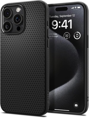 Spigen Liquid Air designed for iPhone 15 Pro case cover - Matte Black
