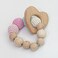 Snuggle and Play Handmade Crochet Teether With Wooden Heart Braclet