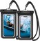 Spigen Universal Waterproof Phone case [2 Pack] IPX8 Pouch A601 compatible with iPhone, Samsung Galaxy and Smartphone up to 7 inches - Black