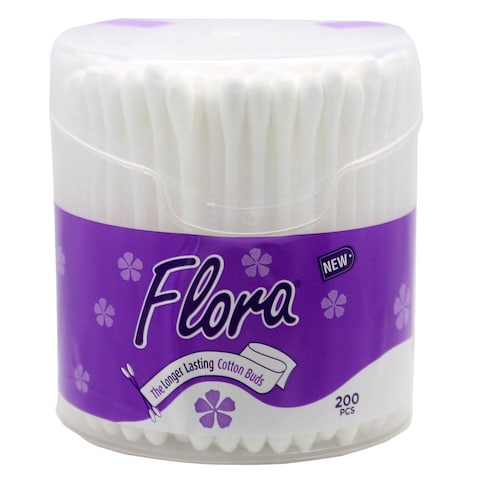 Flora Earbuds White Round Tip 200 Piece