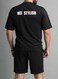 Mei Stylish Men`s  Activewear Solid Breathable T-shirt and Short Set, M Size, Black