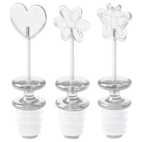 Restad - Bottle Stopper, Plastic, Transparent, 3 Pack