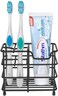 Toothbrush Holder - Stainless Steel Toothpaste Holder Bathroom Accessories Organizer (Small, Black)