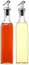 Showay Glass Oil Bottle and Vinegar Pouring Dispenser, Condiment Set, Cruet, Seasoning for Dining Table and Kitchen, Airtight and Non-drip Bottle Stoppers, Glass - 500ml (Pack of 2)