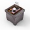 Eccentric Stool Cum End Table with Storage (Grey)