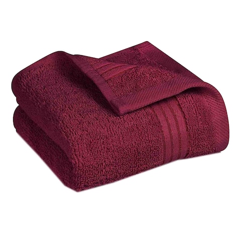 SIL FACE TOWEL MAROON 13X13