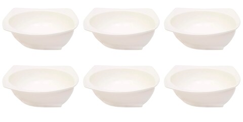 Shallow Bone China Nevel Bowl, White, 5.5 inches, JX52-B002-02, 6 Pcs Set