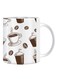 Giftex Cup And Coffee Beans Print Mug White/Brown 11Ounce