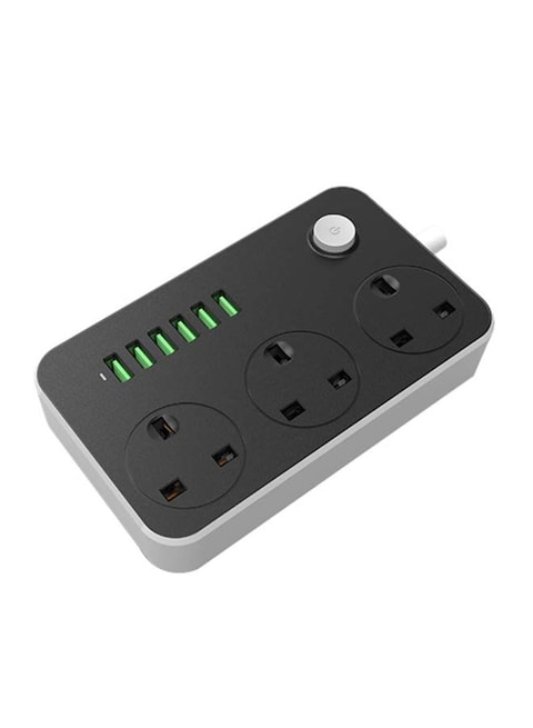 Ldnio - 6-Port USB Power Strip (EU Plug) Black 162x 97 x 38millimeter