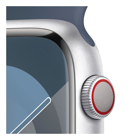 Apple Watch Series 9 LTE 45mm Silver Aluminium Storm Blue Sport Band Small/Medium