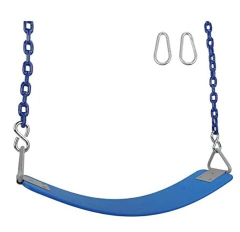 Rainbow Toys Swing Seat Yard Swing for Kids &amp; Adults with Metal Triangle Ring 2 Chain and Snap Hooks