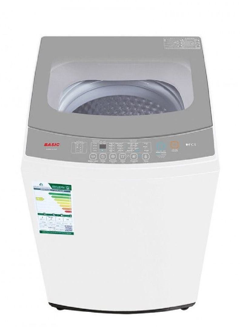 Basic Washing Machine Top Load 10kg, Self-Cleaning, Stainless Steel Tube, BAWMT-N10WSN, White (Installation Not Included)