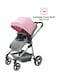 Moon Pro 2 In 1 Stroller &ndash; Lightweight Aluminium Frame With Reversible Seat Design For Rear And Forward Facing, Compact Fold, Adjustable Canopy And More Gray And Pink Melange