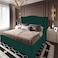 In House Taj Mahal Velvet Bed Frame - Single - 200x100 cm - Dark Green