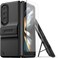 VRS Design Quick Stand Modern designed for Samsung Galaxy Z Fold 4 case cover (2022) with Multi Angle Kickstand and Cover Screen Protector- Matte Black