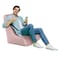 In House Harvey Velvet Bean Bag Chair - Medium - Light Pink