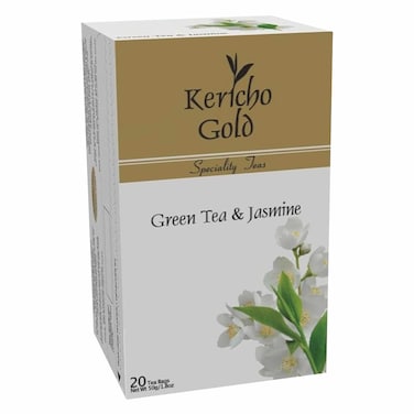 Kericho Gold Green Tea And Jasmine Tea Bags 2g x Pack of 20