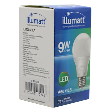 Illumatt MWM054Gl A60 GLS E27 LED Bulb Daylight 9W