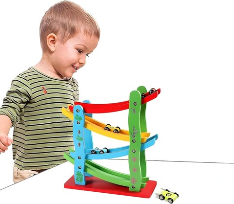 Wooden Track Car Toy,For Toddlers Montessori Building Learning Toys