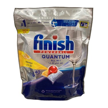 Finish Quantum Dishwasher Tablets with Lemon Scent - 40 Tablet