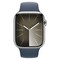 Apple Watch Series 9 LTE 45mm Silver Stainless Steel Storm Blue Sport Band Medium/Large
