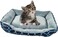 Cat Bed, Pet Bed, cozy cats, Kitten bed, small, Rectangle, plush and soft, cushioned, portable, stylish, Strong &amp; warmth Design, Indoor, Easy to Clean, Dark Blue color, 15 cm thick