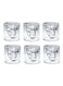 Goldedge - Set Of 6 Crystal Skull Shot Glasses Clear 50 Centimeter