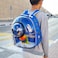 Bird carrier backpack, Transparent and breathable Bird bag with Removable mat, Safety leash, and Standing Perch for Parrots and large-sized birds, Portable bird hiking gear (Blue)