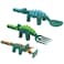 Eazy Kids Spoon, Fork &amp; Pusher - Dark Green, Dinosaur, 3Pcs