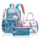 Eazy Kids 17" Set of 3 School Bag with Lunch Bag and Pencil Case Mermaid-Blue
