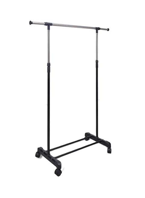 2-Piece Rail Roll Cloth Rack Black/Silver