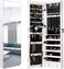Leegoal Jewelry Cabinet Mirror, Jewelry Armoire Organizer Storage With Frameless Mirror, Wall/Door Mounted, Full Length Mirror (C)