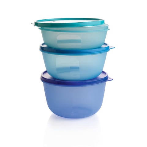 Tupperware Seal &amp; Go Large Bowl Set, Blue, Plastic, 600m