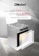 Nobel 60 x 60 Gas Cooker, 4 Gas Burners, Gas Oven And Grill, Inox Top Plate &amp; Control Panel, 6 Knob, Manual Button Ignition, Glass Top Lid With L Profile, Made In Turkey NGC6611 Silver