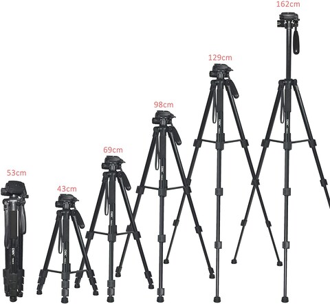 DMK Power Dmk-T800Ii 63.7 Inch Lightweight Aluminum Alloy Travel Portable Camera Video Tripod With Fluid Pan Quick Release Plate Carry Bag For All Video Cameras