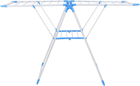 Indoor Outdoor 18M Cloth Dryer Rack White/Blue Cloth Drying Stand