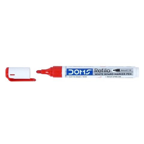 DOMS WHITE BRD MARKER PEN RED 10PK