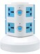 Generic 2 Layers Extension Outlet With 2 USB Ports, Universal Vertical Multi Socket, 2.8M Cord and UK-Plug Multi Charging Station (Blue)