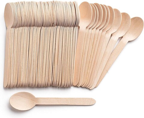 Lavish 200 Pcs Eco-Friendly Everyday Use Bamboo Disposable Wooden Spoons Set