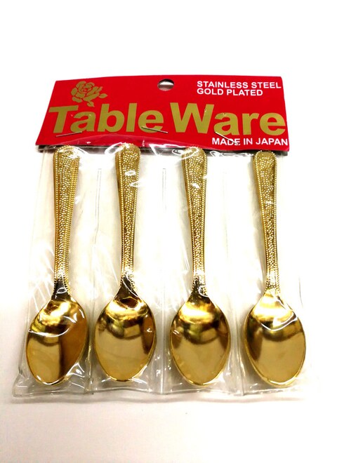 Generic 12-Piece Gold Plated Tea Spoon Set Gold 10 cm - Japan