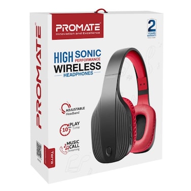 Promate Terra High Sonic Performance Wireless Headphones Maroon