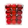 Christmas Magic Shiny Matt Glitter Christmas Balls 24-Pieces- 5 cm Diameter- Red