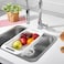 Organizers Collapsible Sink Washer Collapsible Kitchen Colander Sink Basket for Fruits and Vegetables Drain Rack, Strainer Tray, Shelf Storage, Holder over the Sink, White, OR-8119, ORGANIZERS-OR-8119